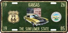 000.002.063 Metal License Plate Historic Road 66 - collector Kansas
