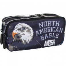000.000.230 Animal Planet Double Pouch Pencil Case North American Eagle