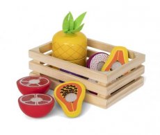 Mamamemo houten speelgoed krat met exotisch fruit