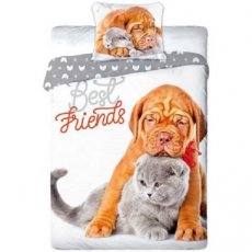 000.002.684 Animal Pictures Duvet cover Cat & Dog 1 person