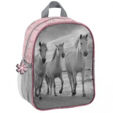 000.004.954 Animal Pictures toddler backpack white Horses