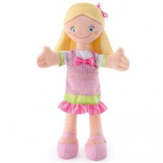 Trudi Cuddle doll with blond hair and blue eyes.
